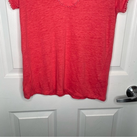 Boden Linen Notch Neck Jersey Top in Watermelon XS - Picture 7 of 13